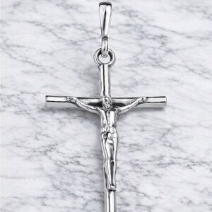 925 Sterling Silver Crucifix Jesus Christ Cross Pendant Religious Solid Silver